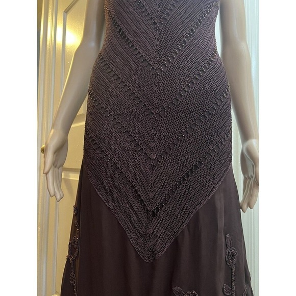 Kroshetta Papillon Womens Beaded Crochet Gown Large Hand Made Embroidered‎ - Picture 9 of 16
